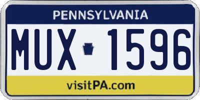 PA license plate MUX1596