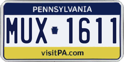 PA license plate MUX1611