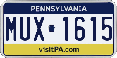 PA license plate MUX1615