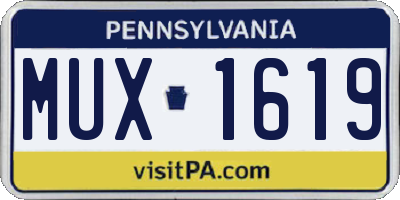 PA license plate MUX1619