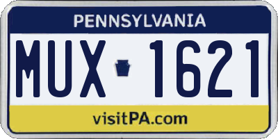 PA license plate MUX1621
