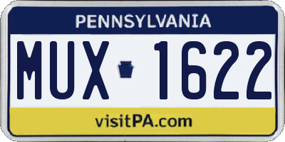 PA license plate MUX1622