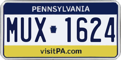 PA license plate MUX1624