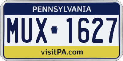 PA license plate MUX1627