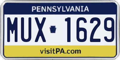 PA license plate MUX1629