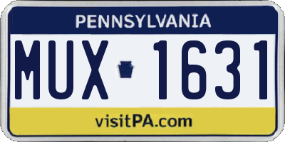 PA license plate MUX1631