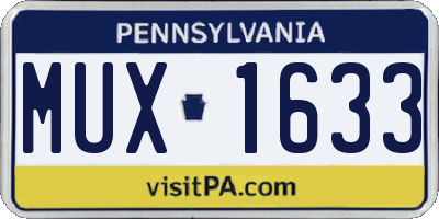 PA license plate MUX1633