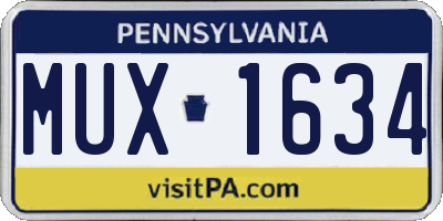 PA license plate MUX1634