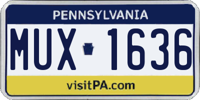 PA license plate MUX1636