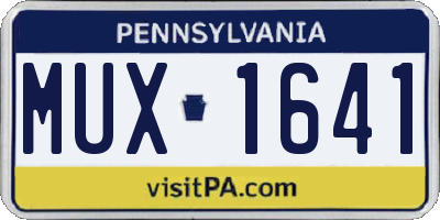 PA license plate MUX1641