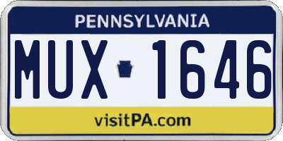 PA license plate MUX1646