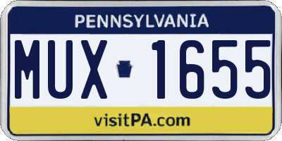 PA license plate MUX1655