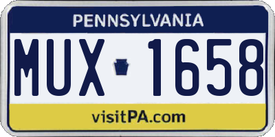 PA license plate MUX1658