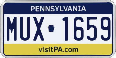 PA license plate MUX1659