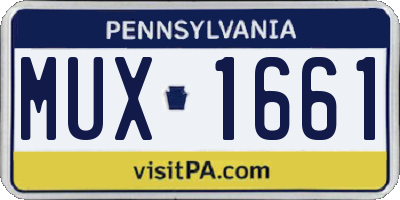PA license plate MUX1661