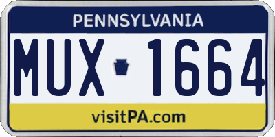 PA license plate MUX1664