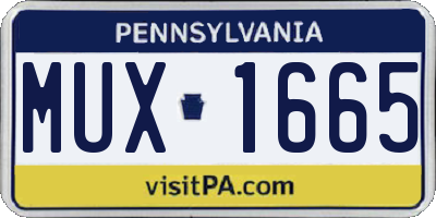 PA license plate MUX1665