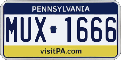 PA license plate MUX1666