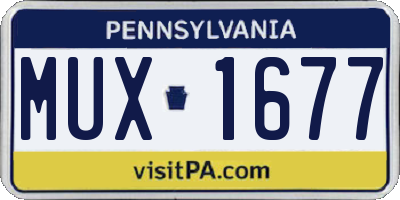 PA license plate MUX1677