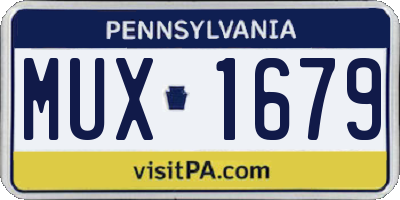 PA license plate MUX1679
