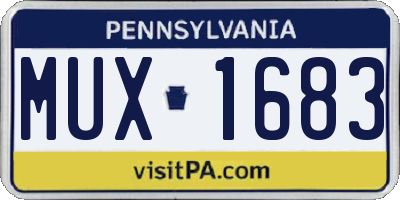 PA license plate MUX1683