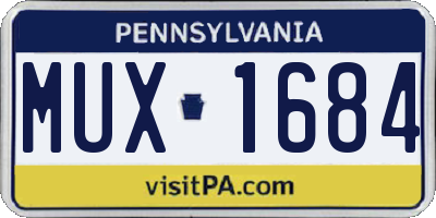PA license plate MUX1684