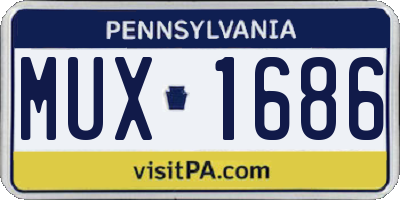 PA license plate MUX1686