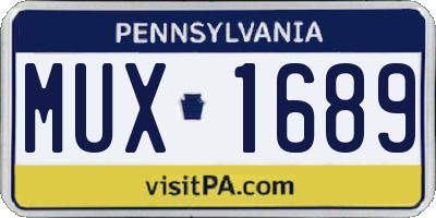PA license plate MUX1689