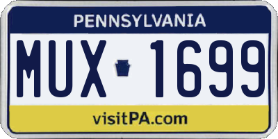 PA license plate MUX1699