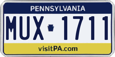 PA license plate MUX1711
