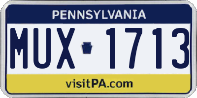 PA license plate MUX1713