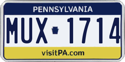 PA license plate MUX1714