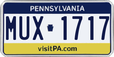 PA license plate MUX1717