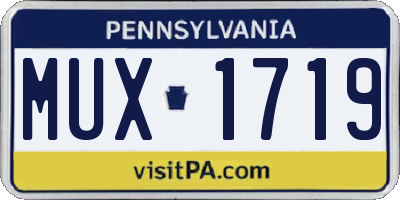 PA license plate MUX1719