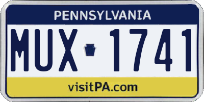 PA license plate MUX1741