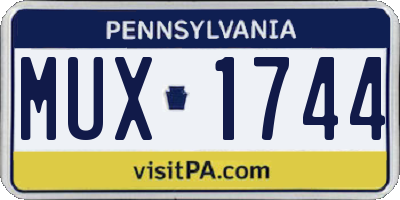 PA license plate MUX1744