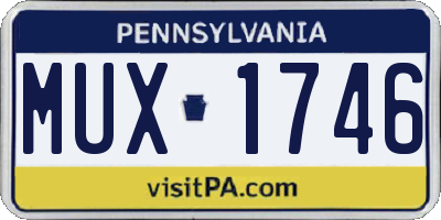 PA license plate MUX1746