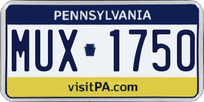 PA license plate MUX1750