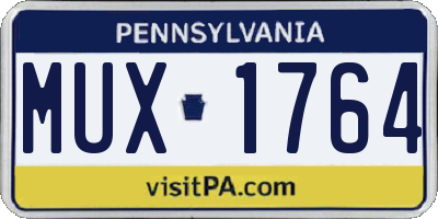 PA license plate MUX1764