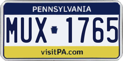 PA license plate MUX1765