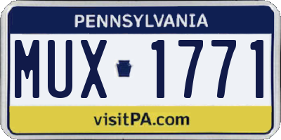 PA license plate MUX1771