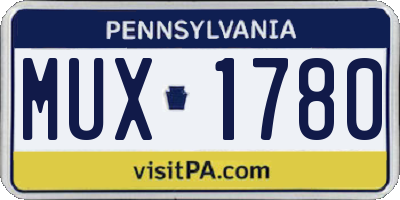 PA license plate MUX1780