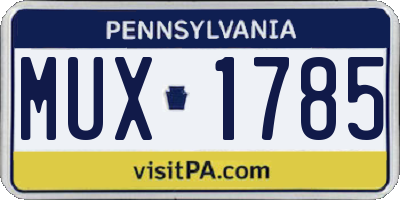 PA license plate MUX1785