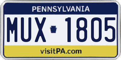 PA license plate MUX1805