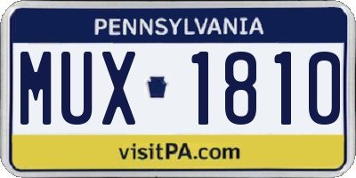 PA license plate MUX1810