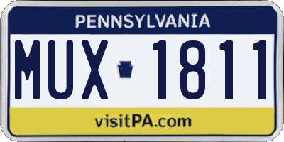 PA license plate MUX1811