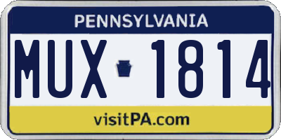 PA license plate MUX1814