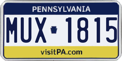 PA license plate MUX1815