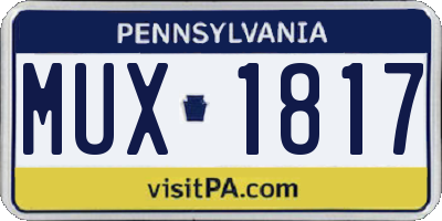 PA license plate MUX1817