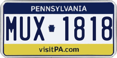 PA license plate MUX1818